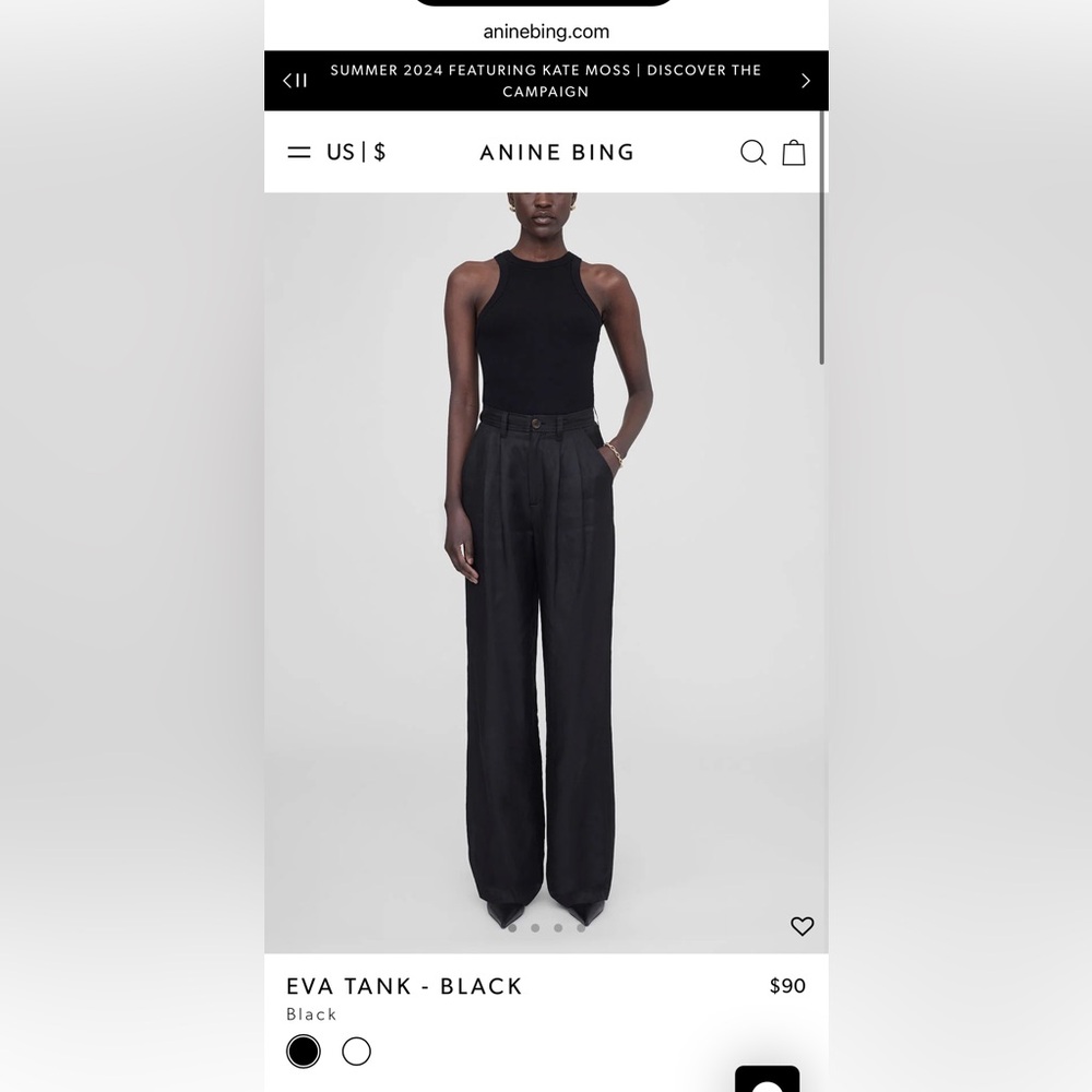 Anine bing black Eva tank top XS